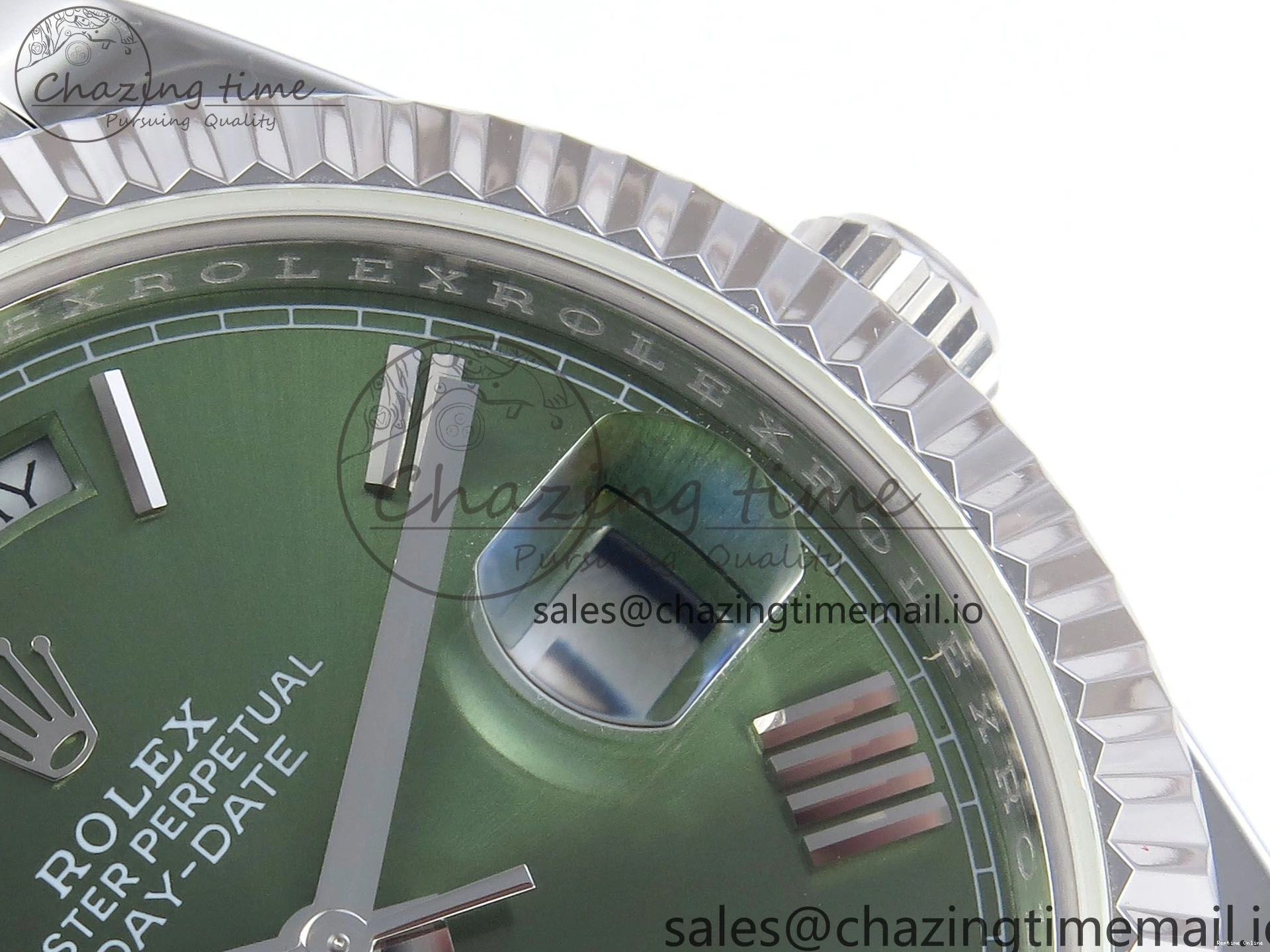 0507 Tailored Day Date 40 SS 228239 KF 1:1 Best Edition Green Roman Dial on President Bracelet VR3255 (Gain Weight) 826